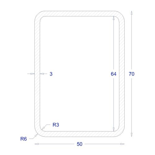 ΚΟΙΛΟΔΟΚΟΣ ΓΑΛΒΑΝΙΖΕ 70*50*3 (6m)