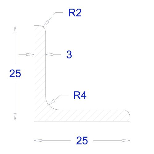 ΓΩΝΙΑ ΜΑΥΡΗ 25*25*3 (6m)