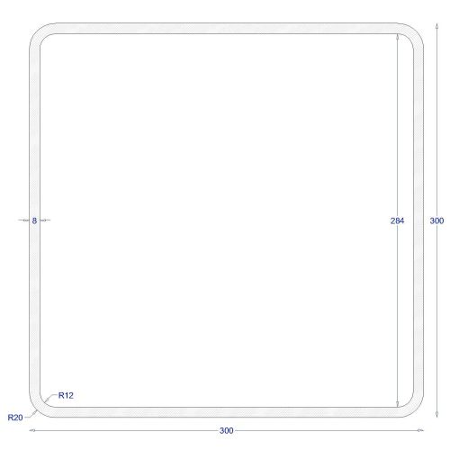 ΚΟΙΛΟΔΟΚΟΣ ΜΑΥΡΟΣ 300*300*8 (6m)