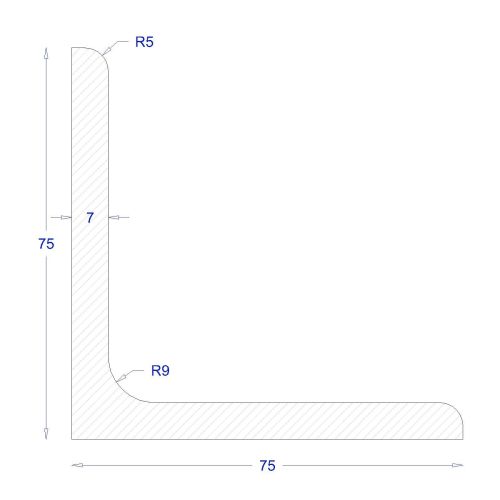 ΓΩΝΙΑ ΓΑΛΒΑΝΙΖΕ 75*75*7 (6m)