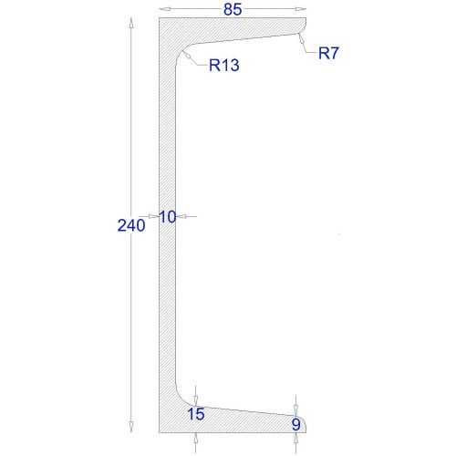 ΠΙ-UPN ΜΑΥΡΟ 240*85 (6m)