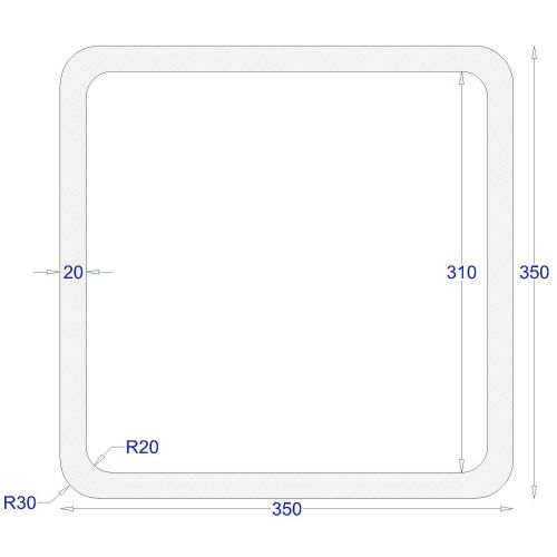 ΚΟΙΛΟΔΟΚΟΣ ΜΑΥΡΟΣ 350*350*20 (6m)