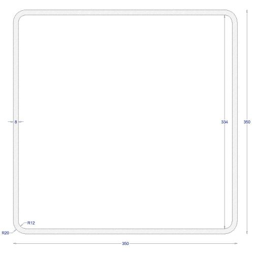 ΚΟΙΛΟΔΟΚΟΣ ΜΑΥΡΟΣ 350*350*8 (6m)