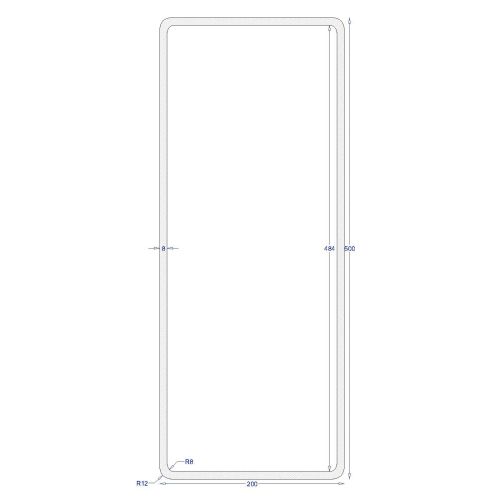 ΚΟΙΛΟΔΟΚΟΣ ΓΑΛΒΑΝΙΖΕ 500*200*8 (6m)