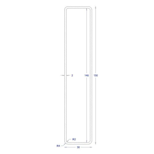 ΚΟΙΛΟΔΟΚΟΣ ΓΑΛΒΑΝΙΖΕ 2mm 150*30 (6m)