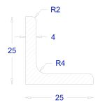 ΓΩΝΙΑ ΜΑΥΡΗ 25*25*4 (6m)