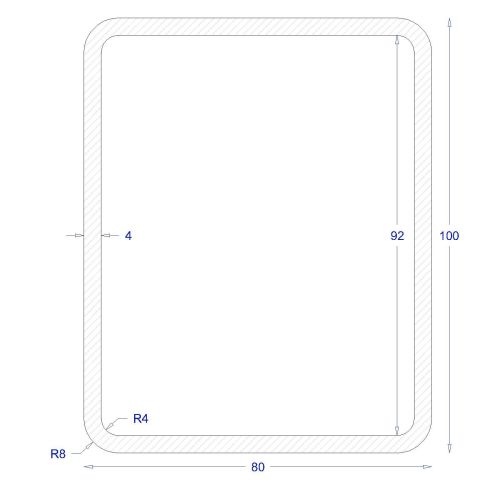 ΚΟΙΛΟΔΟΚΟΣ ΜΑΥΡΟΣ 100*80*4 (6m)