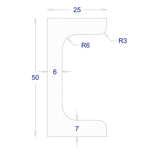 ΠΙ-UPN ΓΑΛΒΑΝΙΖΕ 50*25 (6m)