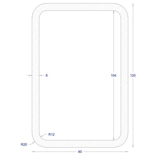 ΚΟΙΛΟΔΟΚΟΣ ΓΑΛΒΑΝΙΖΕ 120*80*8 (6m)