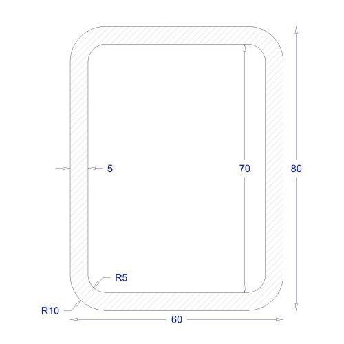 ΚΟΙΛΟΔΟΚΟΣ ΓΑΛΒΑΝΙΖΕ 80*60*5 (6m)