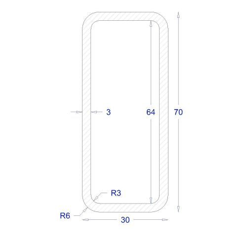ΚΟΙΛΟΔΟΚΟΣ ΓΑΛΒΑΝΙΖΕ 70*30*3 (6m)