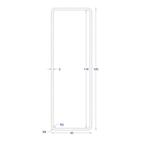 ΚΟΙΛΟΔΟΚΟΣ ΜΑΥΡΟΣ 2mm 120*40 (6m)