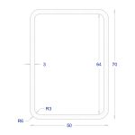 ΚΟΙΛΟΔΟΚΟΣ ΓΑΛΒΑΝΙΖΕ 70*50*3 (6m)