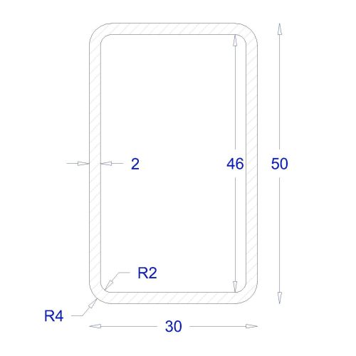 ΚΟΙΛΟΔΟΚΟΣ ΓΑΛΒΑΝΙΖΕ 2mm 50*30 (6m)