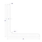 ΓΩΝΙΑ ΜΑΥΡΗ 90*90*9 (6m)