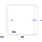 ΚΟΙΛΟΔΟΚΟΣ ΜΑΥΡΟΣ 220*220*10 (6m)