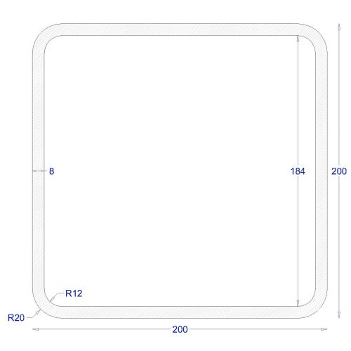 ΚΟΙΛΟΔΟΚΟΣ ΓΑΛΒΑΝΙΖΕ 200*200*8 (6m)