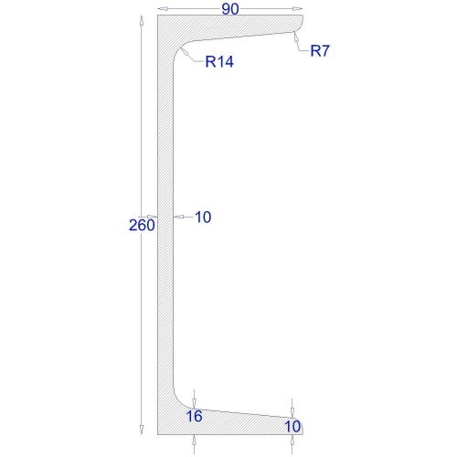 ΠΙ-UPN ΜΑΥΡΟ 260*90 (6m)