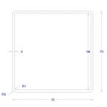 ΚΟΙΛΟΔΟΚΟΣ ΓΑΛΒΑΝΙΖΕ 2mm 70*70 (6m)
