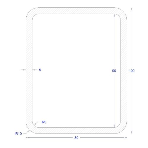ΚΟΙΛΟΔΟΚΟΣ ΓΑΛΒΑΝΙΖΕ 100*80*5 (6m)