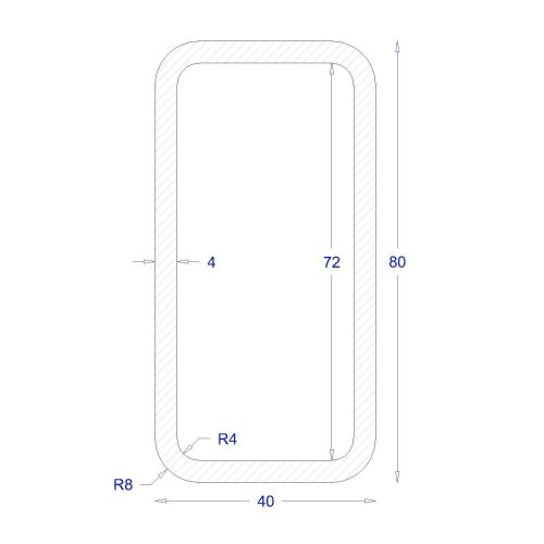 ΚΟΙΛΟΔΟΚΟΣ ΓΑΛΒΑΝΙΖΕ 80*40*4 (6m)