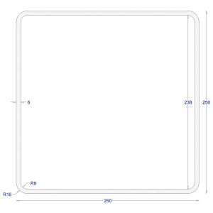 ΚΟΙΛΟΔΟΚΟΣ ΓΑΛΒΑΝΙΖΕ 250*250*6 (6m)