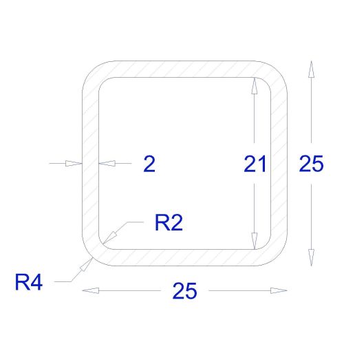 ΚΟΙΛΟΔΟΚΟΣ ΓΑΛΒΑΝΙΖΕ 2mm 25*25 (6m)