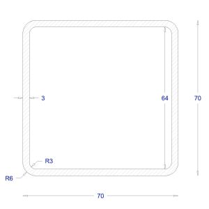 ΚΟΙΛΟΔΟΚΟΣ ΓΑΛΒΑΝΙΖΕ 70*70*3 (6m)
