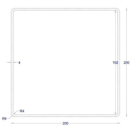 ΚΟΙΛΟΔΟΚΟΣ ΓΑΛΒΑΝΙΖΕ 200*200*4 (6m)