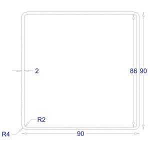 ΚΟΙΛΟΔΟΚΟΣ ΓΑΛΒΑΝΙΖΕ 2mm 90*90 (6m)