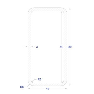 ΚΟΙΛΟΔΟΚΟΣ ΓΑΛΒΑΝΙΖΕ 80*40*3 (6m)