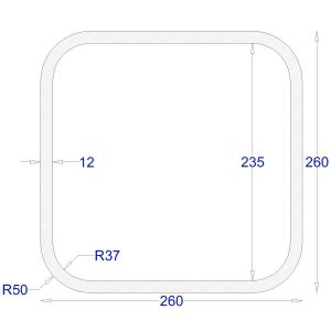 ΚΟΙΛΟΔΟΚΟΣ ΓΑΛΒΑΝΙΖΕ 260*260*12 (6m)