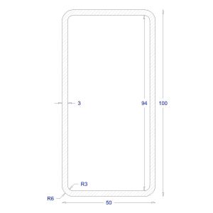ΚΟΙΛΟΔΟΚΟΣ ΓΑΛΒΑΝΙΖΕ 100*50*3 (6m)