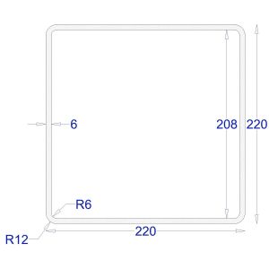 ΚΟΙΛΟΔΟΚΟΣ ΓΑΛΒΑΝΙΖΕ 220*220*6 (6m)