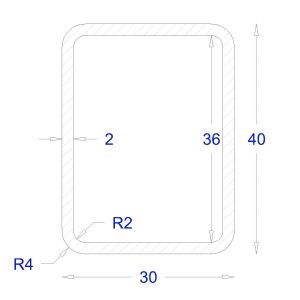 ΚΟΙΛΟΔΟΚΟΣ ΓΑΛΒΑΝΙΖΕ 2mm 40*30 (6m)