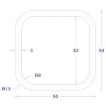 ΚΟΙΛΟΔΟΚΟΣ ΜΑΥΡΟΣ 50*50*4 (6m)