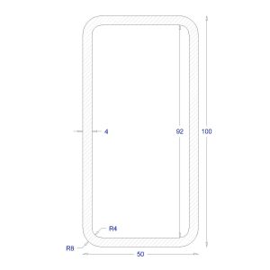 ΚΟΙΛΟΔΟΚΟΣ ΓΑΛΒΑΝΙΖΕ 100*50*4 (6m)