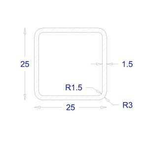 ΣΤΑΡΝΤΖΑΡΙΣΤΟ ΓΑΛΒΑΝΙΖΕ 25*25 (5m)
