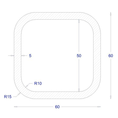 ΚΟΙΛΟΔΟΚΟΣ ΜΑΥΡΟΣ 60*60*5 (6m)