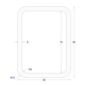 ΚΟΙΛΟΔΟΚΟΣ ΓΑΛΒΑΝΙΖΕ 80*60*5 (6m)