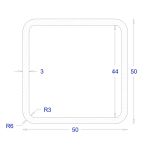 ΚΟΙΛΟΔΟΚΟΣ ΜΑΥΡΟΣ 50*50*3 (6m)