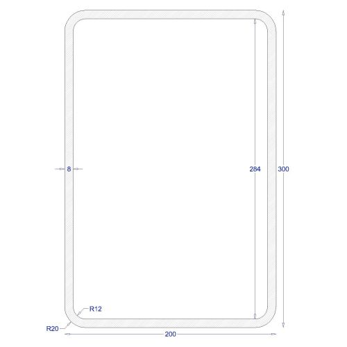 ΚΟΙΛΟΔΟΚΟΣ ΓΑΛΒΑΝΙΖΕ 300*200*8 (6m)
