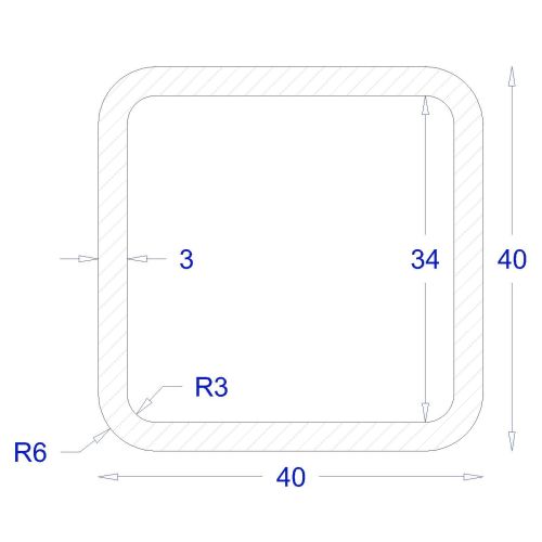 ΚΟΙΛΟΔΟΚΟΣ ΓΑΛΒΑΝΙΖΕ 40*40*3 (6m)