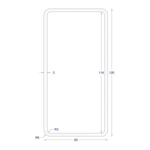 ΚΟΙΛΟΔΟΚΟΣ ΓΑΛΒΑΝΙΖΕ 120*60*3 (6m)