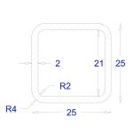 ΚΟΙΛΟΔΟΚΟΣ ΓΑΛΒΑΝΙΖΕ 2mm 25*25 (6m)