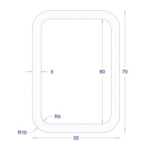 ΚΟΙΛΟΔΟΚΟΣ ΓΑΛΒΑΝΙΖΕ 70*50*5 (6m)