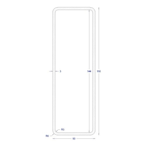 ΚΟΙΛΟΔΟΚΟΣ ΓΑΛΒΑΝΙΖΕ 150*50*3 (6m)