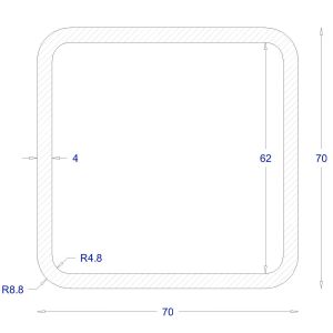 ΚΟΙΛΟΔΟΚΟΣ ΓΑΛΒΑΝΙΖΕ 70*70*4 (6m)