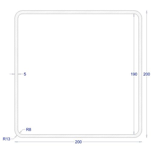 ΚΟΙΛΟΔΟΚΟΣ ΓΑΛΒΑΝΙΖΕ 200*200*5 (6m)