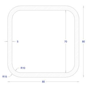 ΚΟΙΛΟΔΟΚΟΣ ΓΑΛΒΑΝΙΖΕ 80*80*5 (6m)
